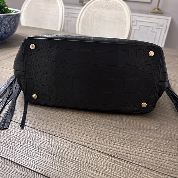 Henri Bendel Black Leather Tote with Tassels - Picture 3 of 6